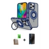 MARSİLYAN™- iPhone 16 Pro Max Kılıf Nova Minimal Serisi - Siyah 3D Antistatik Hayalet Cam Ekran Koruyucu + Raze Metal Kamera Lens - CLTM