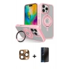 MARSİLYAN™- iPhone 16 Pro Max Kılıf Nova Minimal Serisi - Siyah 3D Antistatik Hayalet Cam Ekran Koruyucu + Pers Alüminyum Kamera Lens - CLTM