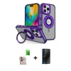 MARSİLYAN™- iPhone 16 Pro Max Kılıf Nova Minimal Serisi - Siyah 3D Antistatik Hayalet Cam Ekran Koruyucu + Raze Metal Kamera Lens - NLGY