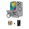 MARSİLYAN™- iPhone 16 Pro Max Kılıf Nova Minimal Serisi - Siyah 3D Antistatik Hayalet Cam Ekran Koruyucu + Pers Alüminyum Kamera Lens - CLTM