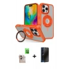 MARSİLYAN™- iPhone 16 Pro Max Kılıf Nova Minimal Serisi - Siyah 3D Antistatik Hayalet Cam Ekran Koruyucu + Raze Metal Kamera Lens - NLGY
