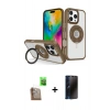 MARSİLYAN™- iPhone 16 Pro Max Kılıf Nova Minimal Serisi - Siyah 3D Antistatik Hayalet Cam Ekran Koruyucu + Raze Metal Kamera Lens - CLTM