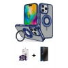 MARSİLYAN™- iPhone 16 Pro Max Kılıf Nova Minimal Serisi - Siyah 3D Antistatik Hayalet Cam Ekran Koruyucu + Bilvis Titan Kamera Lens - GS