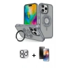 MARSİLYAN™- iPhone 16 Pro Max Kılıf Nova Minimal Serisi - Siyah 3D Antistatik Mat Seramik Nano Ekran Koruyucu + Pers Alüminyum Kamera Lens - GI