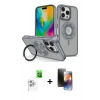 MARSİLYAN™- iPhone 16 Pro Max Kılıf Nova Minimal Serisi - Siyah 3D Antistatik Mat Seramik Nano Ekran Koruyucu + Raze Metal Kamera Lens - BZ