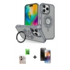 MARSİLYAN™- iPhone 16 Pro Max Kılıf Nova Minimal Serisi - Siyah 3D Antistatik Mat Seramik Nano Ekran Koruyucu + Raze Metal Kamera Lens - NLGY