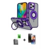 MARSİLYAN™- iPhone 16 Pro Max Kılıf Nova Minimal Serisi - Siyah 3D Antistatik Mat Seramik Nano Ekran Koruyucu + Raze Metal Kamera Lens - SH