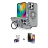 MARSİLYAN™- iPhone 16 Pro Max Kılıf Nova Minimal Serisi - Siyah 3D Antistatik Mat Seramik Nano Ekran Koruyucu + Bilvis Titan Kamera Lens - TMGI