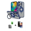 MARSİLYAN™- iPhone 16 Pro Max Kılıf Nova Minimal Serisi - Siyah 3D Antistatik Mat Seramik Nano Ekran Koruyucu + Raze Metal Kamera Lens - SH