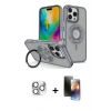 MARSİLYAN™- iPhone 16 Pro Max Kılıf Nova Minimal Serisi - Siyah 3D Antistatik Mat Seramik Nano Ekran Koruyucu + Pers Alüminyum Kamera Lens - GS