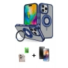 MARSİLYAN™- iPhone 16 Pro Max Kılıf Nova Minimal Serisi - Siyah 3D Antistatik Mat Seramik Nano Ekran Koruyucu + Raze Metal Kamera Lens - NLGY