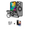 MARSİLYAN™- iPhone 16 Pro Max Kılıf Nova Minimal Serisi - Siyah 3D Antistatik Mat Seramik Nano Ekran Koruyucu + Pers Alüminyum Kamera Lens - GS