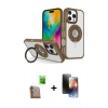 MARSİLYAN™- iPhone 16 Pro Max Kılıf Nova Minimal Serisi - Siyah 3D Antistatik Mat Seramik Nano Ekran Koruyucu + Raze Metal Kamera Lens - CLTM