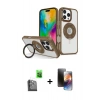 MARSİLYAN™- iPhone 16 Pro Max Kılıf Nova Minimal Serisi - Siyah 3D Antistatik Mat Seramik Nano Ekran Koruyucu + Raze Metal Kamera Lens - SH
