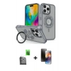 MARSİLYAN™- iPhone 16 Pro Max Kılıf Nova Minimal Serisi - Siyah 3D Antistatik Mat Seramik Nano Ekran Koruyucu + Raze Metal Kamera Lens - SH
