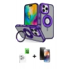 MARSİLYAN™- iPhone 16 Pro Max Kılıf Nova Minimal Serisi - Siyah 3D Antistatik Mat Seramik Nano Ekran Koruyucu + Raze Metal Kamera Lens - BZ