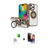 MARSİLYAN™- iPhone 16 Pro Max Kılıf Nova Minimal Serisi - Siyah 3D Antistatik Mat Seramik Nano Ekran Koruyucu + Raze Metal Kamera Lens - BZ
