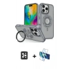 MARSİLYAN™- iPhone 16 Pro Max Kılıf Nova Minimal Serisi - Siyah 3D Antistatik Seramik Nano Ekran Koruyucu + Siyah PVD Metal Kamera Lens