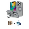 MARSİLYAN™- iPhone 16 Pro Max Kılıf Nova Minimal Serisi - Siyah 3D Antistatik Seramik Nano Ekran Koruyucu + Pers Alüminyum Kamera Lens - CLTM