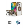 MARSİLYAN™- iPhone 16 Pro Max Kılıf Nova Minimal Serisi - Siyah 3D Antistatik Seramik Nano Ekran Koruyucu + Siyah PVD Metal Kamera Lens
