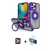 MARSİLYAN™- iPhone 16 Pro Max Kılıf Nova Minimal Serisi - Siyah 3D Antistatik Seramik Nano Ekran Koruyucu + Siyah PVD Metal Kamera Lens