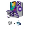MARSİLYAN™- iPhone 16 Pro Max Kılıf Nova Minimal Serisi - Siyah 3D Antistatik Seramik Nano Ekran Koruyucu + Gümüş Pers Alüminyum Kamera Lens