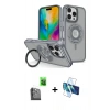 MARSİLYAN™- iPhone 16 Pro Max Kılıf Nova Minimal Serisi - Siyah 3D Antistatik Seramik Nano Ekran Koruyucu + Siyah Raze Metal Kamera Lens