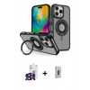MARSİLYAN™- iPhone 16 Pro Max Kılıf Nova Minimal Serisi - Siyah Bilvis 3D Cam Ekran Koruyucu + Bilvis Titan Kamera Lens - SH