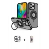 MARSİLYAN™- iPhone 16 Pro Max Kılıf Nova Minimal Serisi - Siyah Bilvis 3D Cam Ekran Koruyucu + Pers Alüminyum Kamera Lens - GI