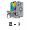 MARSİLYAN™- iPhone 16 Pro Max Kılıf Nova Minimal Serisi - Siyah Bilvis 3D Cam Ekran Koruyucu + Gümüş PVD Metal Kamera Lens