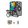 MARSİLYAN™- iPhone 16 Pro Max Kılıf Nova Minimal Serisi - Siyah Bilvis 3D Cam Ekran Koruyucu + Pers Alüminyum Kamera Lens - CLTM