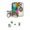 MARSİLYAN™- iPhone 16 Pro Max Kılıf Nova Minimal Serisi - Siyah Bilvis 3D Cam Ekran Koruyucu + Raze Metal Kamera Lens - NLGY