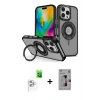 MARSİLYAN™- iPhone 16 Pro Max Kılıf Nova Minimal Serisi - Siyah Bilvis 3D Mat Cam Ekran Koruyucu + Raze Metal Kamera Lens - BZ