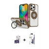 MARSİLYAN™- iPhone 16 Pro Max Kılıf Nova Minimal Serisi - Siyah Bilvis 3X AR Hayalet Cam Ekran Koruyucu + Bilvis Titan Kamera Lens - TMGI