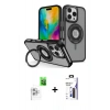 MARSİLYAN™- iPhone 16 Pro Max Kılıf Nova Minimal Serisi - Siyah Bilvis 3X AR Hayalet Cam Ekran Koruyucu + Raze Metal Kamera Lens - BZ