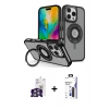 MARSİLYAN™- iPhone 16 Pro Max Kılıf Nova Minimal Serisi - Siyah Bilvis 3X AR Hayalet Cam Ekran Koruyucu + Bilvis Titan Kamera Lens - GS