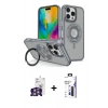 MARSİLYAN™- iPhone 16 Pro Max Kılıf Nova Minimal Serisi - Siyah Bilvis 3X AR Hayalet Cam Ekran Koruyucu + Bilvis Titan Kamera Lens - GS