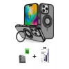 MARSİLYAN™- iPhone 16 Pro Max Kılıf Nova Minimal Serisi - Siyah Bilvis 3X AR Hayalet Cam Ekran Koruyucu + Raze Metal Kamera Lens - SH