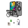 MARSİLYAN™- iPhone 16 Pro Max Kılıf Nova Minimal Serisi - Siyah Bilvis 3X AR Hayalet Cam Ekran Koruyucu + Raze Metal Kamera Lens - NLGY