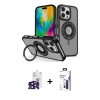 MARSİLYAN™- iPhone 16 Pro Max Kılıf Nova Minimal Serisi - Siyah Bilvis 3X AR Hayalet Cam Ekran Koruyucu + Bilvis Titan Kamera Lens - SH
