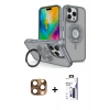 MARSİLYAN™- iPhone 16 Pro Max Kılıf Nova Minimal Serisi - Siyah Bilvis 3X AR Hayalet Cam Ekran Koruyucu + Pers Alüminyum Kamera Lens - CLTM