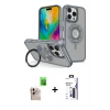MARSİLYAN™- iPhone 16 Pro Max Kılıf Nova Minimal Serisi - Siyah Bilvis 3X AR Hayalet Cam Ekran Koruyucu + Raze Metal Kamera Lens - NLGY