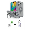 MARSİLYAN™- iPhone 16 Pro Max Kılıf Nova Minimal Serisi - Siyah Bilvis 3X AR Hayalet Cam Ekran Koruyucu + Raze Metal Kamera Lens - BZ