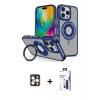MARSİLYAN™- iPhone 16 Pro Max Kılıf Nova Minimal Serisi - Siyah Bilvis 3X AR Hayalet Cam Ekran Koruyucu + PVD Metal Kamera Lens - GD