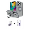 MARSİLYAN™- iPhone 16 Pro Max Kılıf Nova Minimal Serisi - Siyah Bilvis 3X AR HD Cam Ekran Koruyucu + Bilvis Titan Kamera Lens - TMGI
