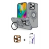 MARSİLYAN™- iPhone 16 Pro Max Kılıf Nova Minimal Serisi - Siyah Bilvis 3X AR HD Cam Ekran Koruyucu + Pers Alüminyum Kamera Lens - CLTM