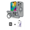 MARSİLYAN™- iPhone 16 Pro Max Kılıf Nova Minimal Serisi - Siyah Bilvis 3X AR HD Cam Ekran Koruyucu + PVD Metal Kamera Lens - SH
