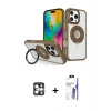 MARSİLYAN™- iPhone 16 Pro Max Kılıf Nova Minimal Serisi - Siyah Bilvis 3X AR HD Cam Ekran Koruyucu + PVD Metal Kamera Lens - GS