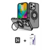 MARSİLYAN™- iPhone 16 Pro Max Kılıf Nova Minimal Serisi - Siyah Bilvis 3X AR HD Cam Ekran Koruyucu + PVD Metal Kamera Lens - SH