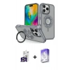 MARSİLYAN™- iPhone 16 Pro Max Kılıf Nova Minimal Serisi - Siyah Bilvis 5in1 3D Magic Cam Ekran Koruyucu + Bilvis Titan Kamera Lens - TMGI